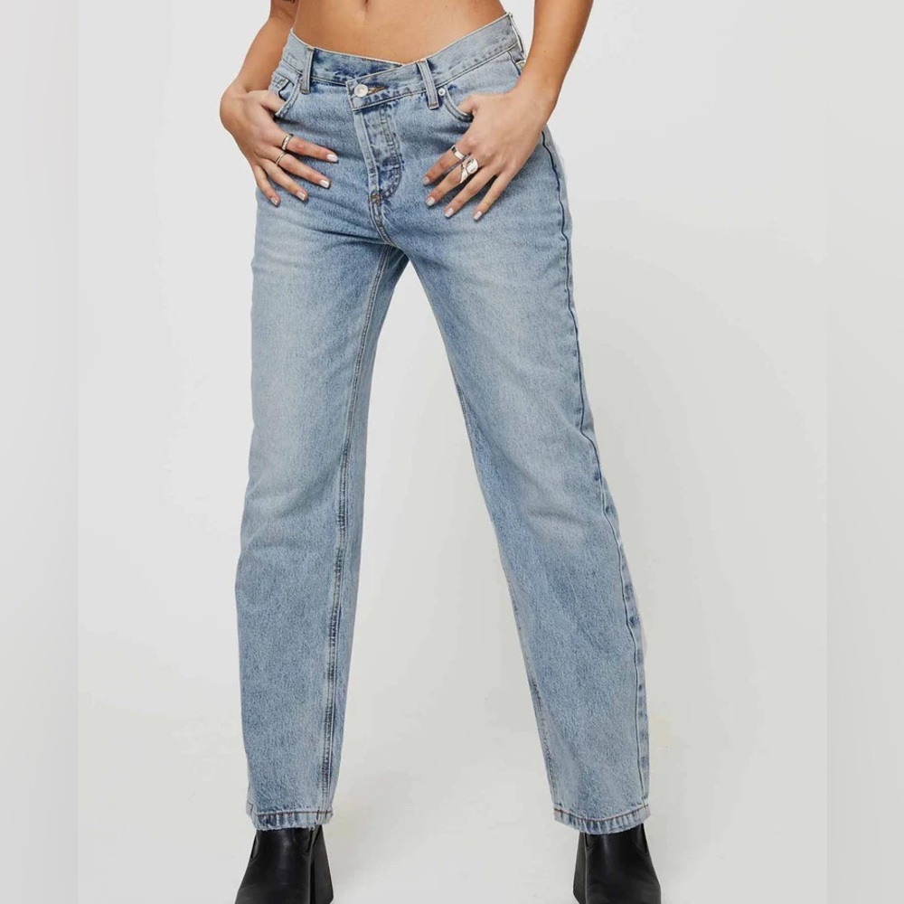 Princess Polly Asymmetrical Button Jeans